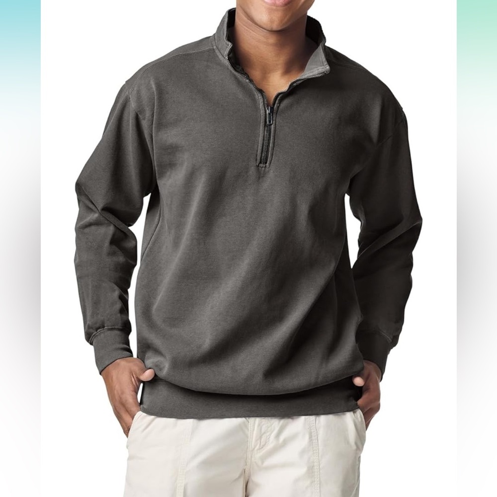 Gray Quarter-Zip Pullover